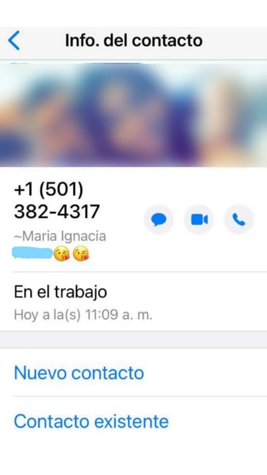 Falso perfil de WhatsApp de chilena
