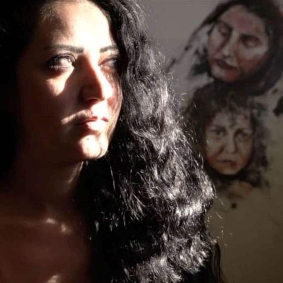 Mariam Salameh in her exhibition