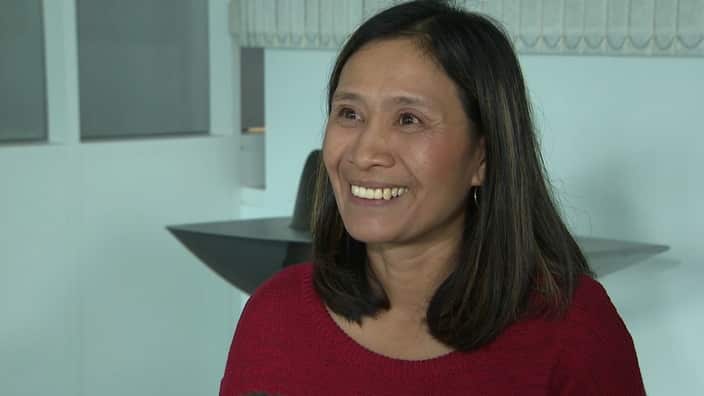 Marilyn Fernandez, who has been working in a Pyramid Hill piggery for 10 years now.