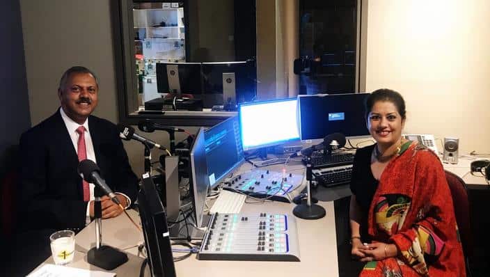 Dr Issac Mathai with SBS Punjabi's Manpreet K Singh in Melbourne 