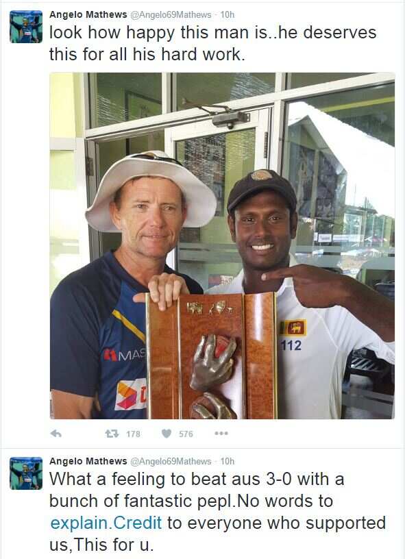 Mathews Twitter Message