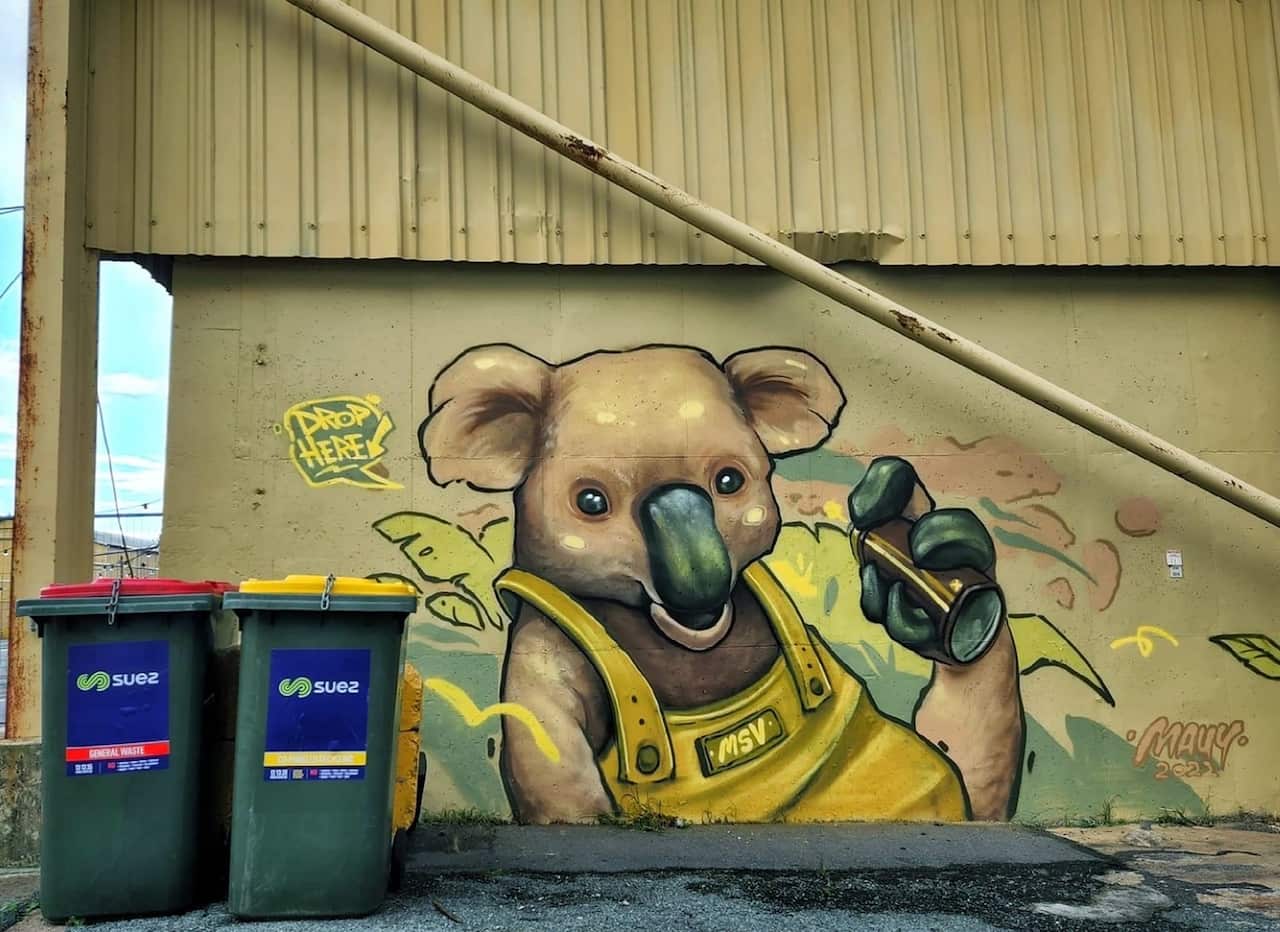 ผลงานชิ้นหนึ่งของคุณมวย ที่ทิ้งไว้ให้ผู้คนในบริสเบนได้ชม