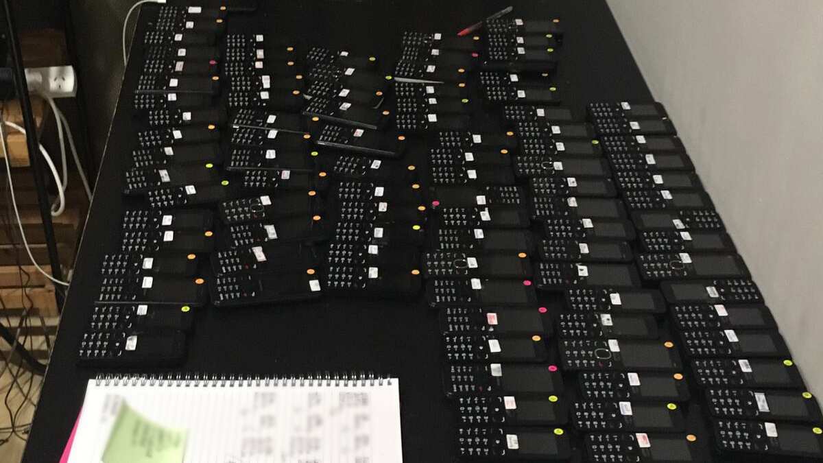 Some of the mobile phones located during the search warrant