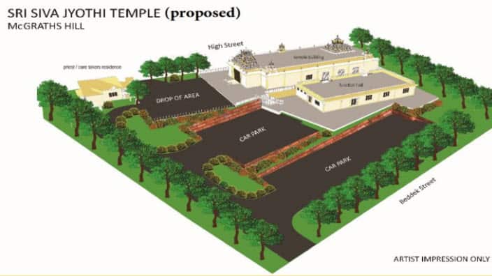 The proposed Hindu temple, Mcgraths Hill.