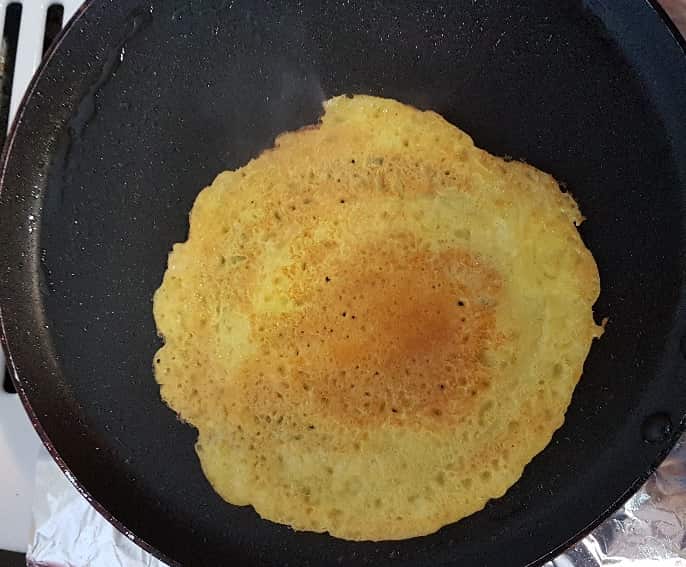 Moong Dal Dosa become golden brown