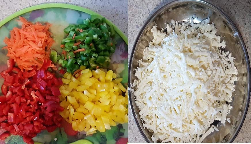 Capsicums, Carrot and Paneer