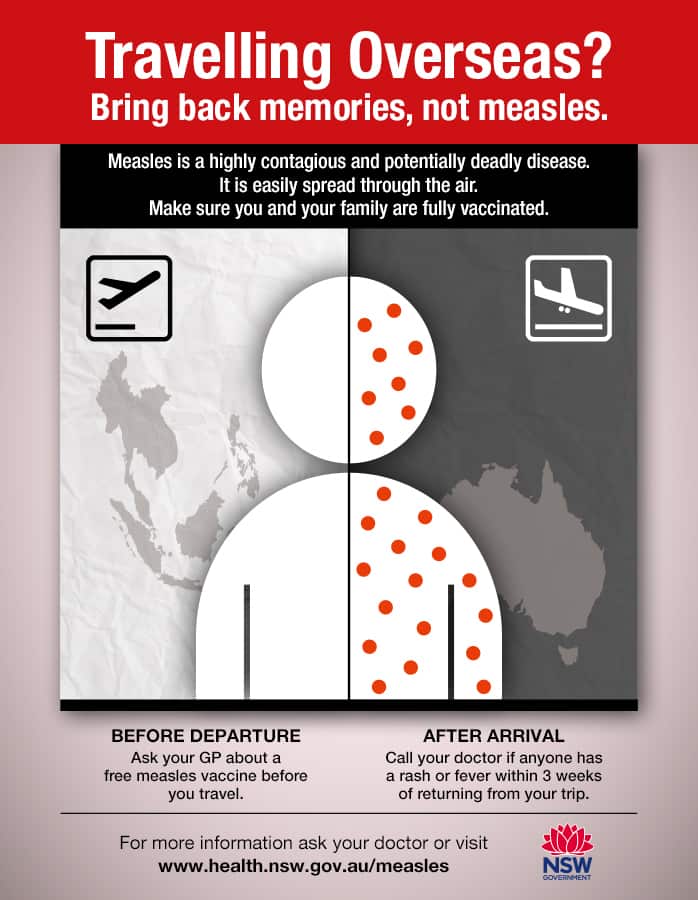 NSW travellers urged to get measles jab