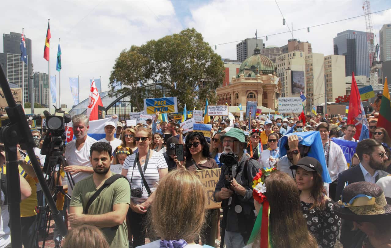 Rally against the war in Ukraine.