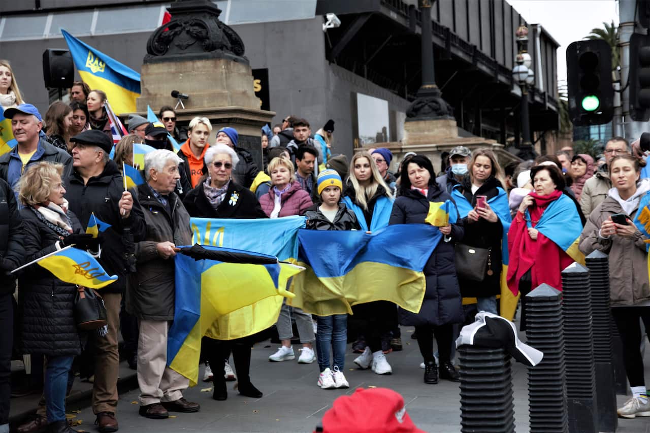 Melbourne. Rally against the war in Ukraine,5-06-2022