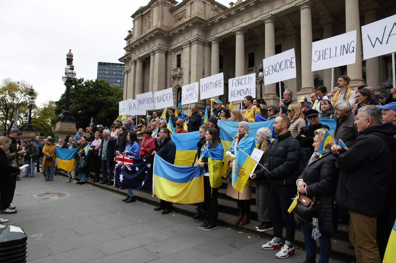 Melbourne. Rally against the war in Ukraine,5-06-2022