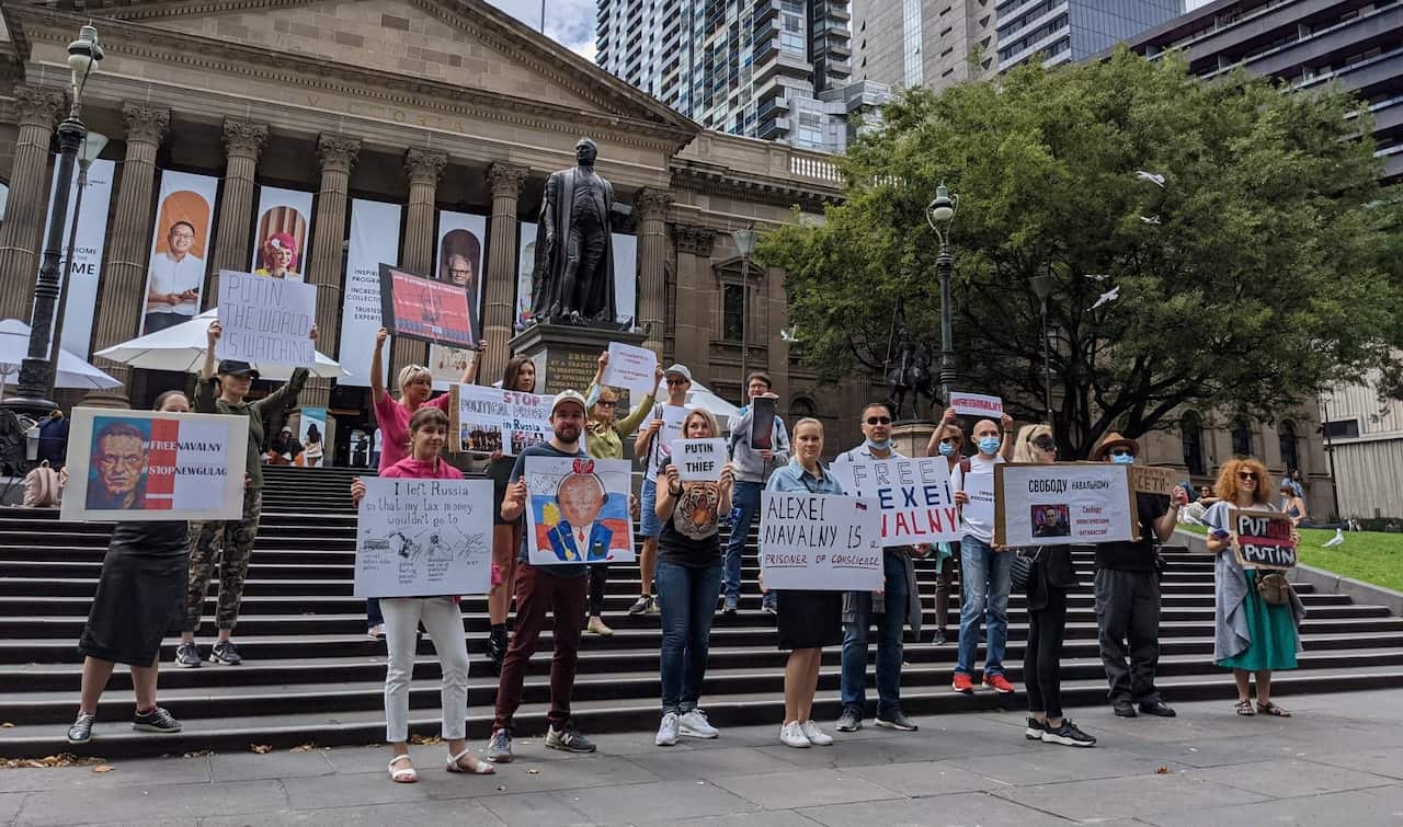 Rally to support Navalny in Melbourne, 31.01.21