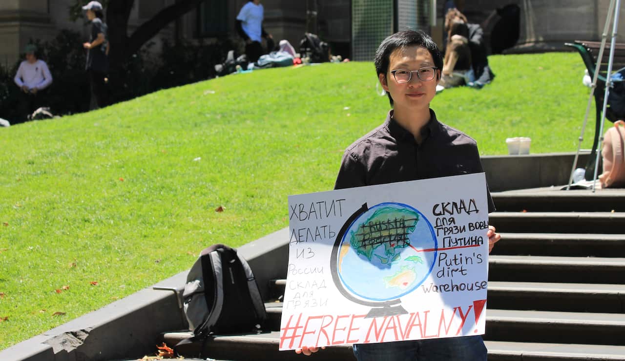 Rally to support Navalny in Melbourne, 31.01.21