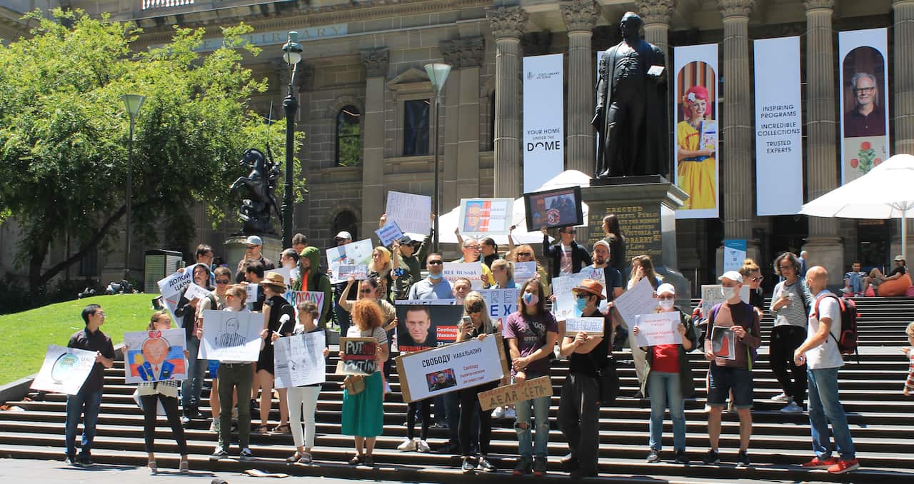 Rally to support Navalny in Melbourne, 31.01.21