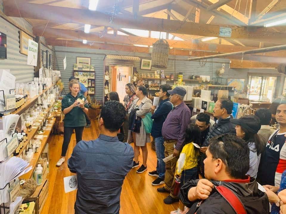 Members of South Australia's Nepali community visiting Kangaroo Island after the bushfires.