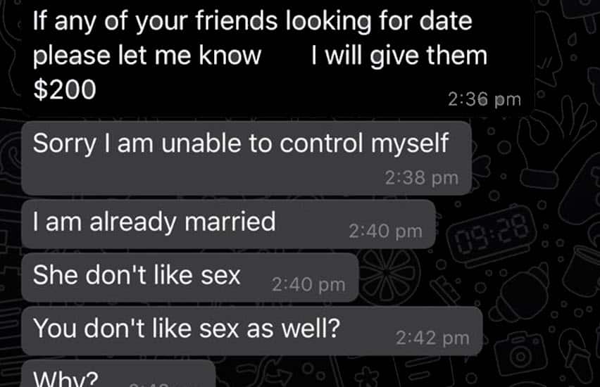 Message received by Sonia* from the man she took a short term loan from