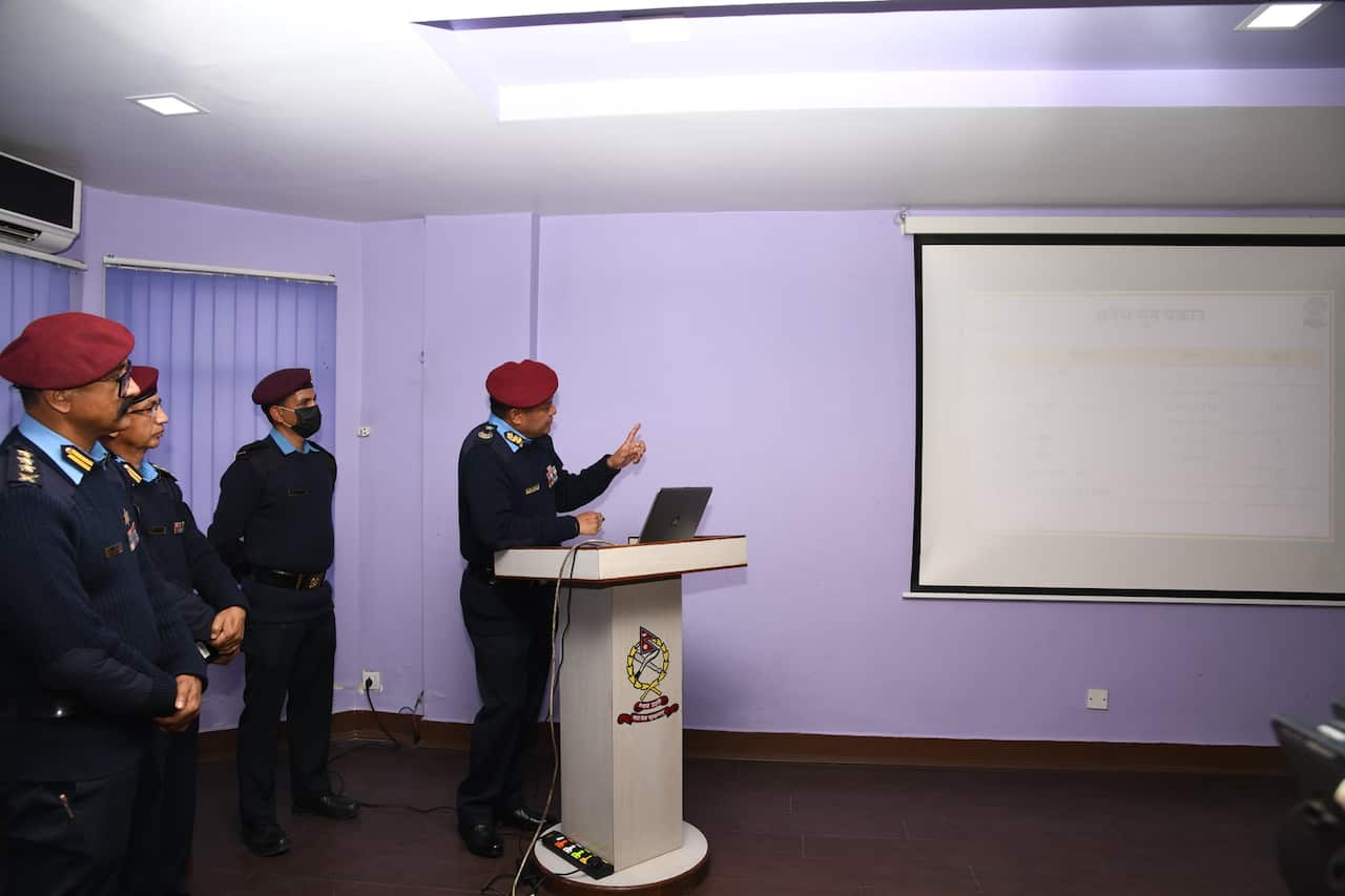 Metropolitan Police Office in Kathmandu during a press conference on "Uranium Smuggling"