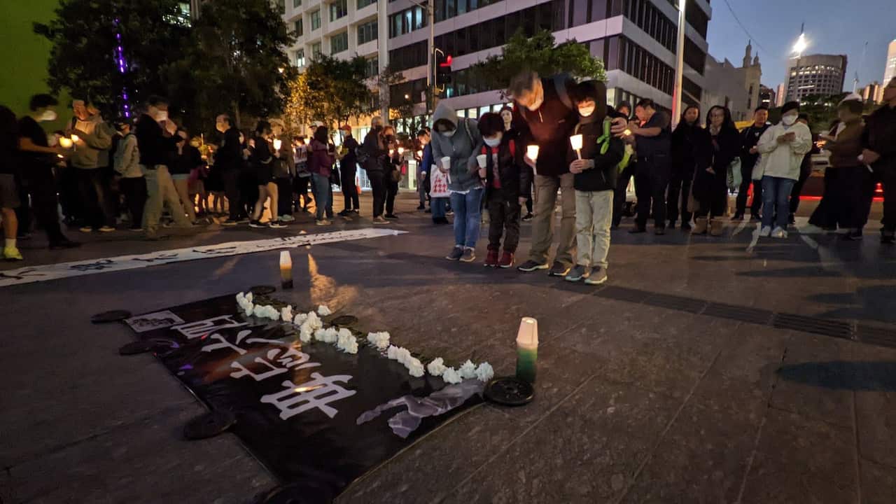 Tiananmen vigil in Brisbane on Saturday. 