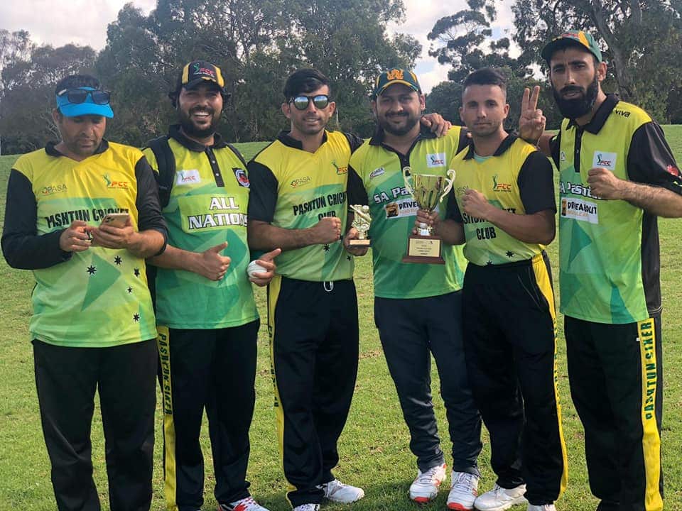 Head of the Pashtun Association in South Australia, Uzair Safi (far right).