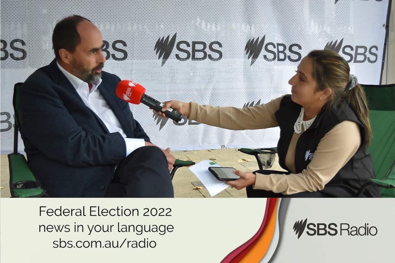 SBS Nepali at the 2022 Election Exchange program in Launceston, Tasmania.(Ross Hart, Labor candidate)