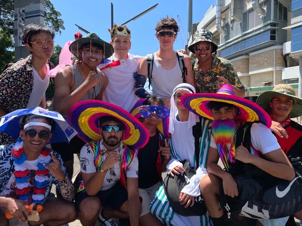 Cricket fans outside the SCG.