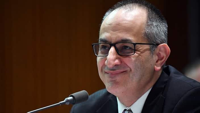 Secretary of the Home Affairs Department Mike Pezzullo appears before a Senate Estimates hearing at Parliament House in Canberra. 