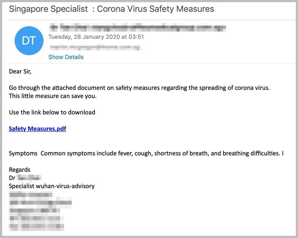 Watch Out for Coronavirus Phishing Scams