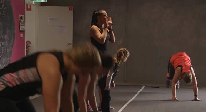 Kirri-lee running a class at Military Mumma HQ.