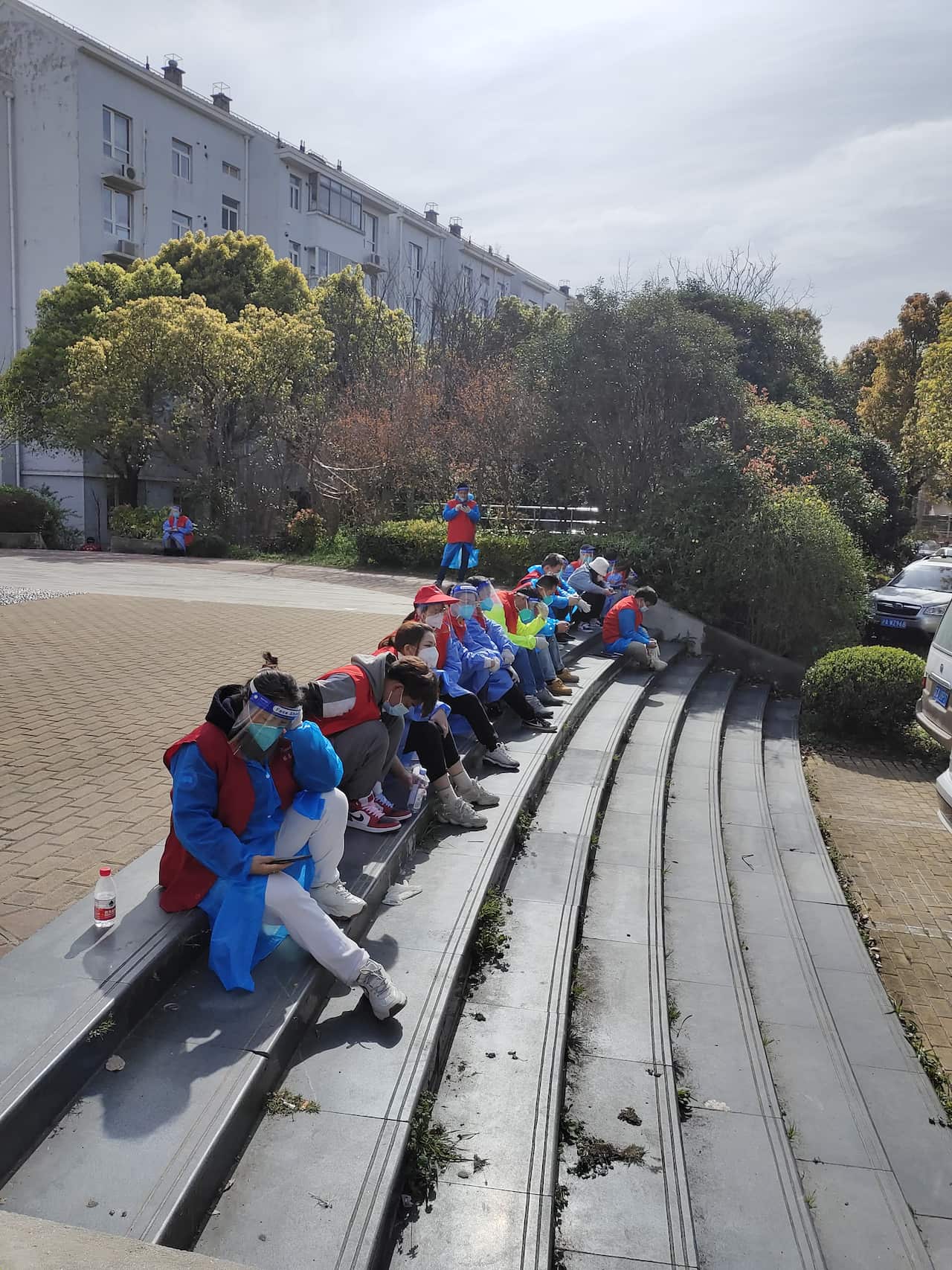 volunteers of community PCR tests during Shanghai lockdown in March 2022