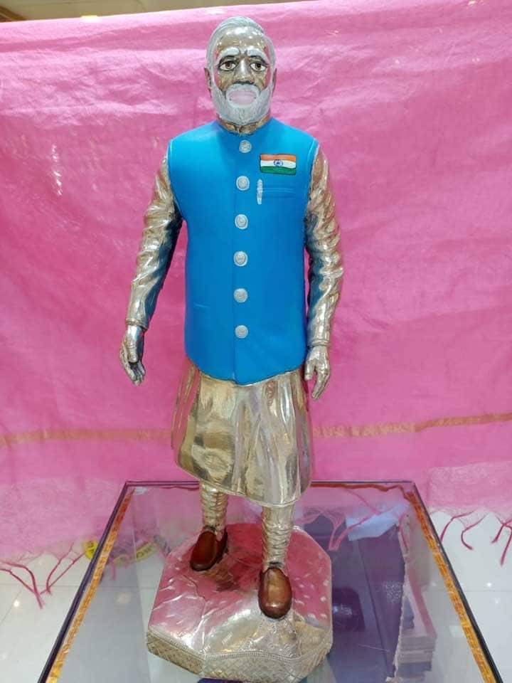 Prime Minister Modi's statuette made from real silver