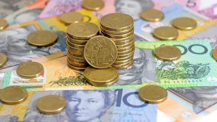 Australian dollars in Sydney, Friday, Jan. 15, 2016. (AAP Image/Joel Carrett) NO ARCHIVING