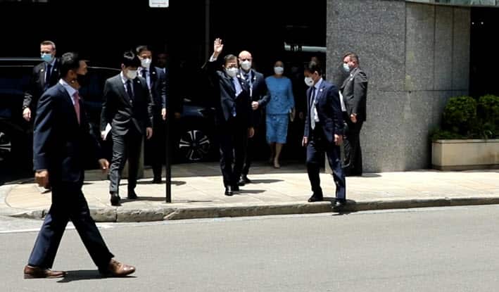 President Moon Jae-in and the first lady Kim Jung-sook