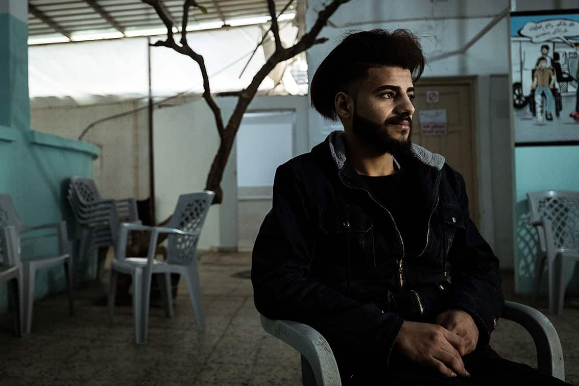 GAZA. 3rd March 2020. 17-year-old Nasser Kheel was injured on 14th January 2019.