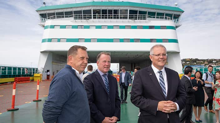 Australian Prime Minister Scott Morrison and Tasmanian Premier Will Hodgman.