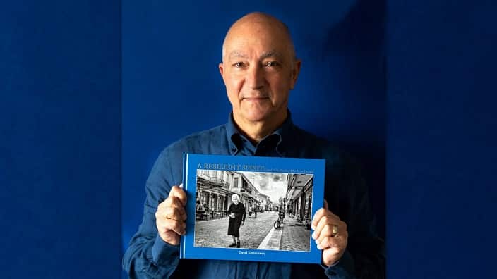 Australian photographer David Krasnostein AM with his book “A Resilient Spirit - Greek Life During The Lost Decade”