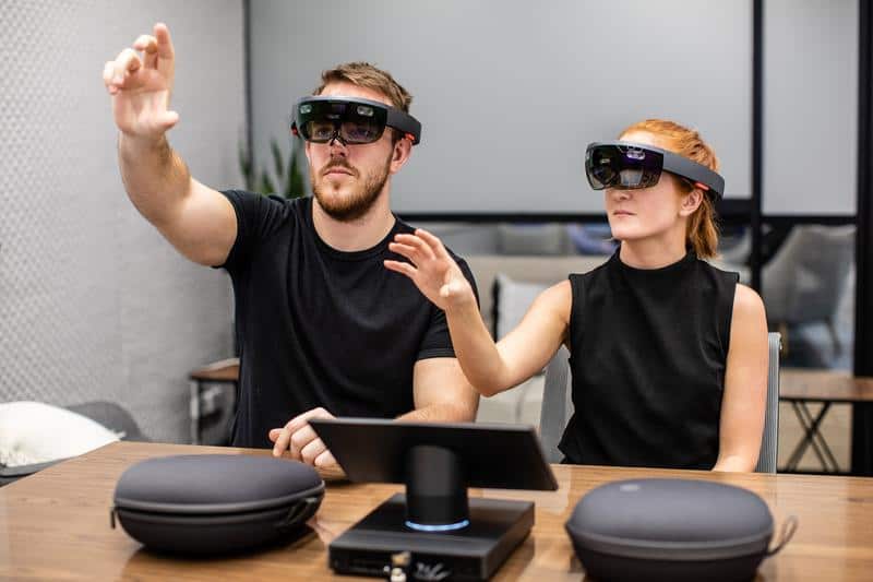 The Microsoft Technology Centre includes a room dedicated to showcasing Microsoft’s mixed reality headset, HoloLens.
