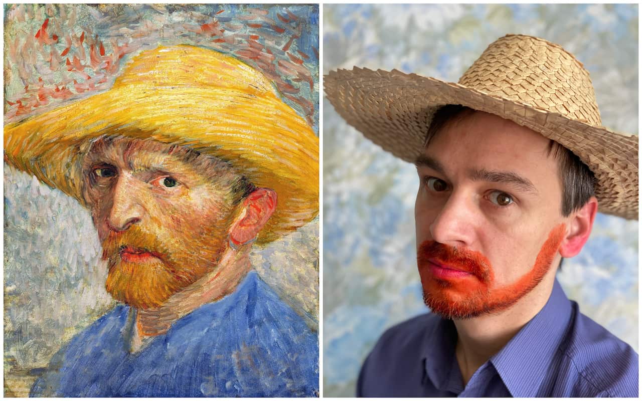 Vincent Van Gogh. Self-Portrait with a Straw Hat. Photo by Ekaterina Brudnaya-Chelyadinova