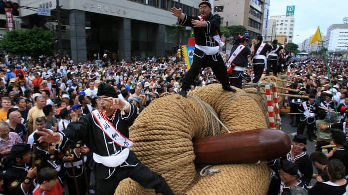 Naha Giant Tug-Of-War Takes Place