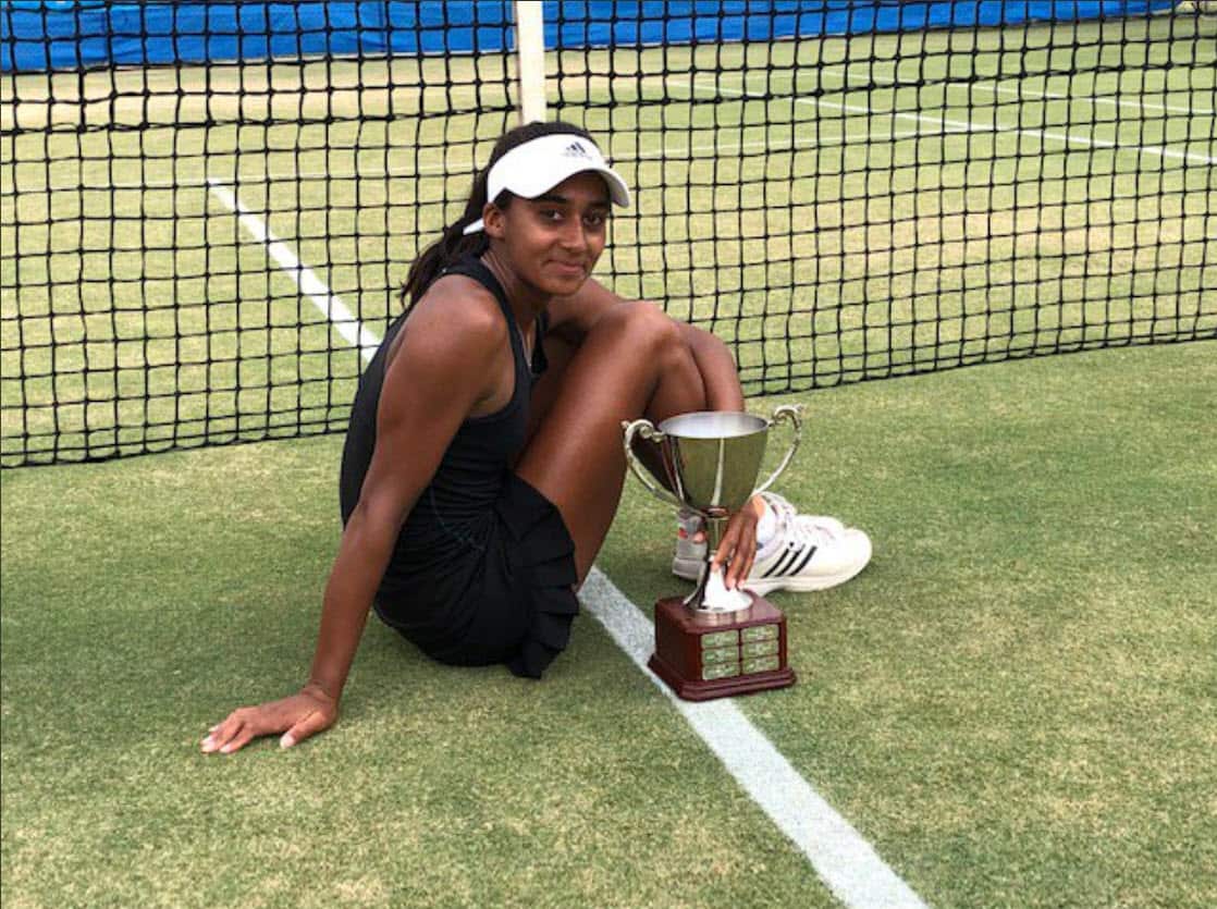 Naiktha Bains after winning the Mildura Grand Tennis International