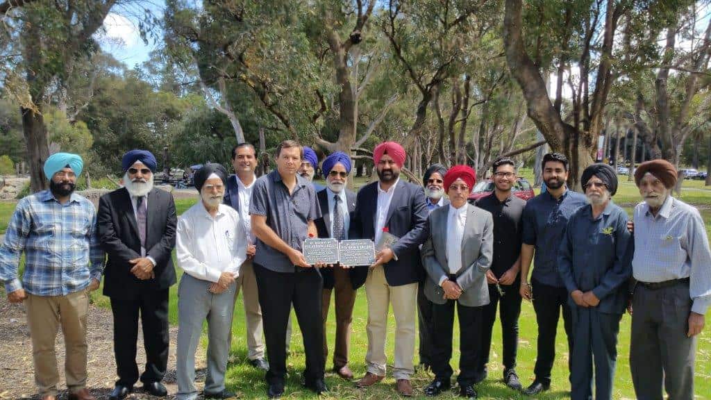 Plaque commemorating sacrifices by many Anzacs, including Private Nain Singh Sailani, installed at Perth's Kings Park over the weekend