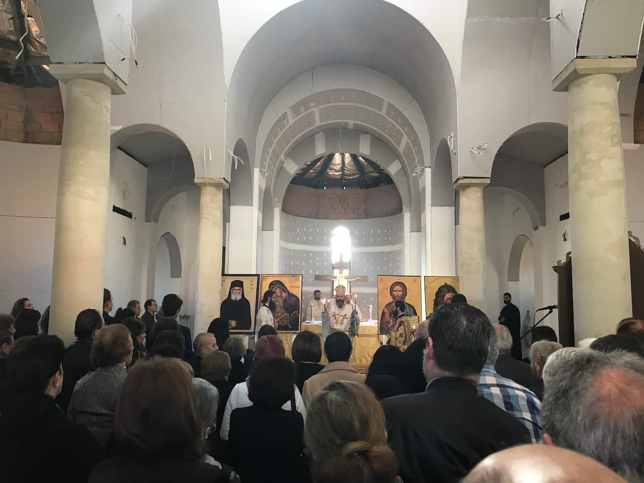 Saint Paisios church first service