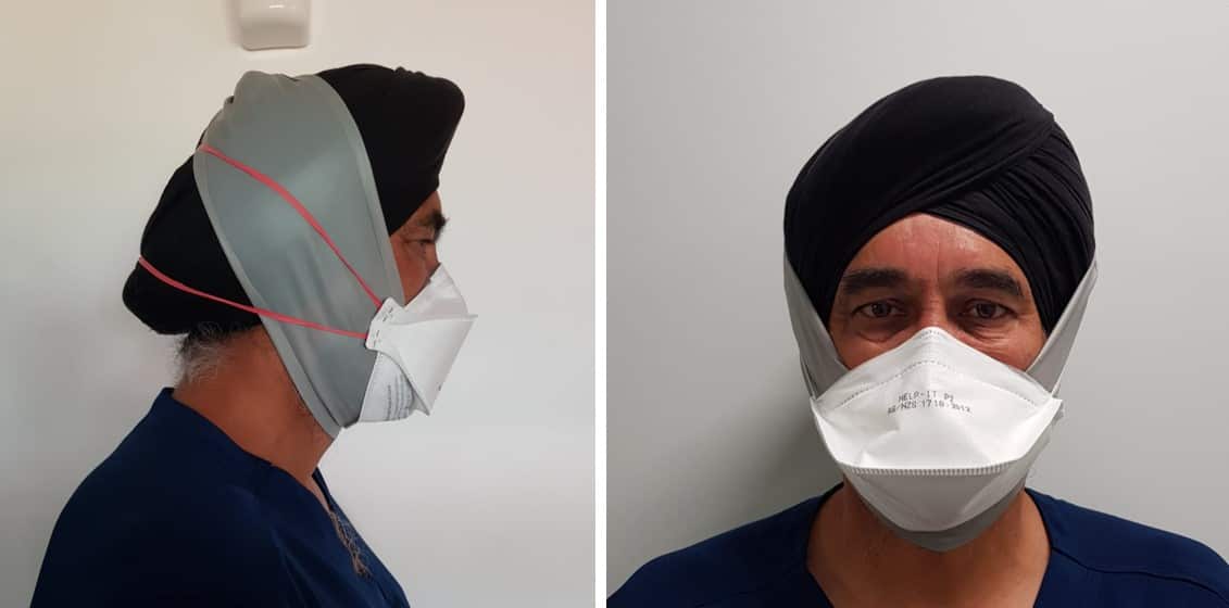 Sikh health professionals are advocating to wear face masks on top of an elastic band that helps them cover their facial hair.