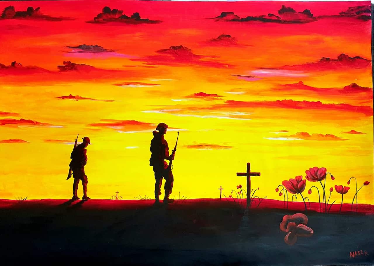 One of many Naser Moradi's paintings on the walls of Melbourne Immigration Transit Accommodation.