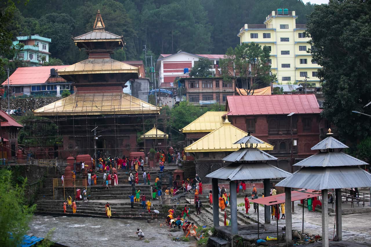 Hindu Nepal women worshiping Shiva amid the coronavirus pandemic.