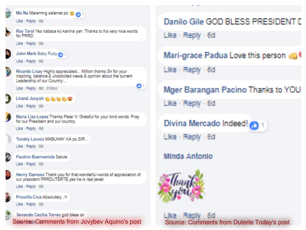 Comments from Netizens