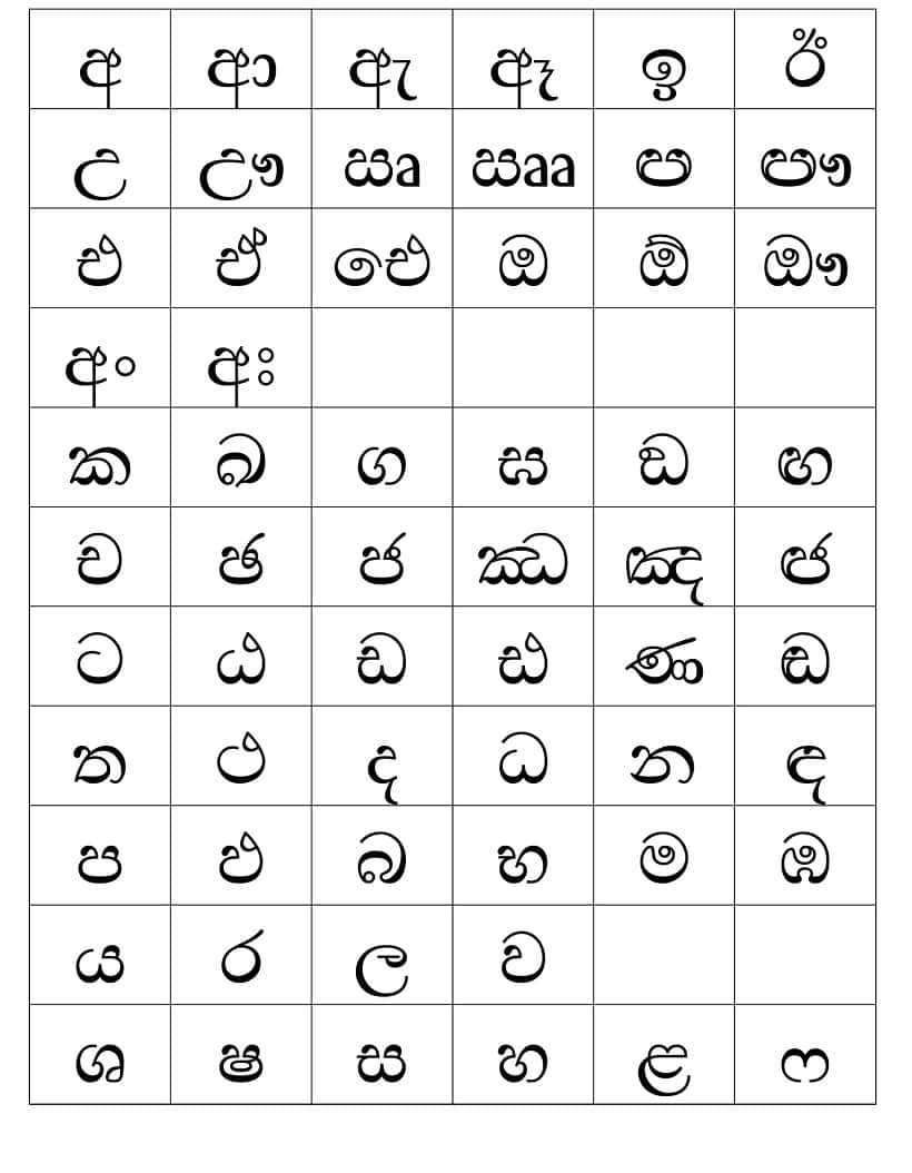 මිශ්‍ර සිංහල හෝඩිය