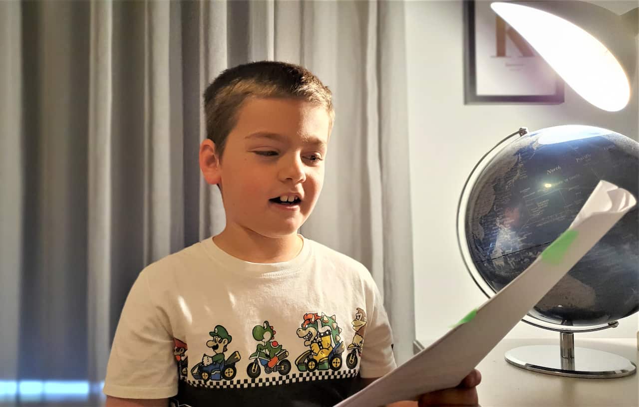 Greek language school student Nikos. 