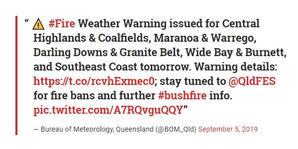 Extreme Fire Danger is forecast 