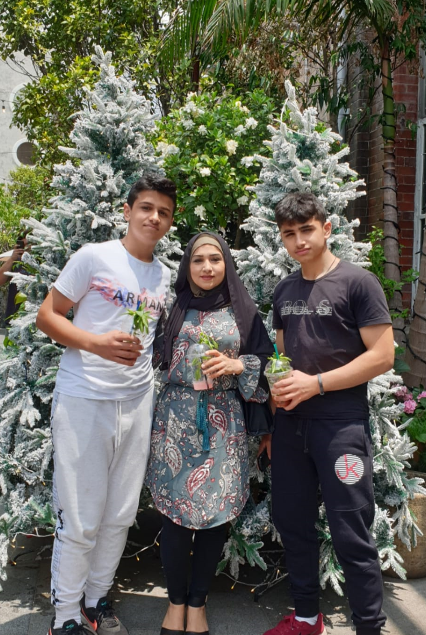 Nour with her 2 sons