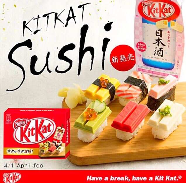 Sushi Kit Kat on social media on April Fool’s Day 2016