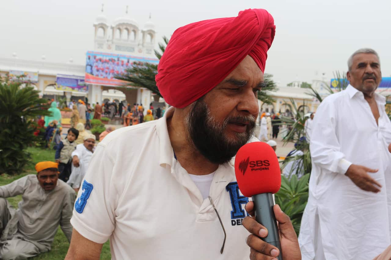 Pilgrim speaking to SBS Punjabi from Nankana Sahib